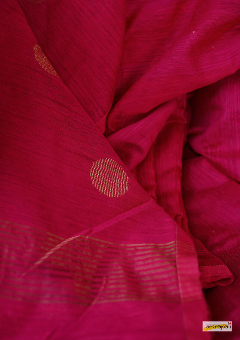 Matka Resham with golden zari polka butis