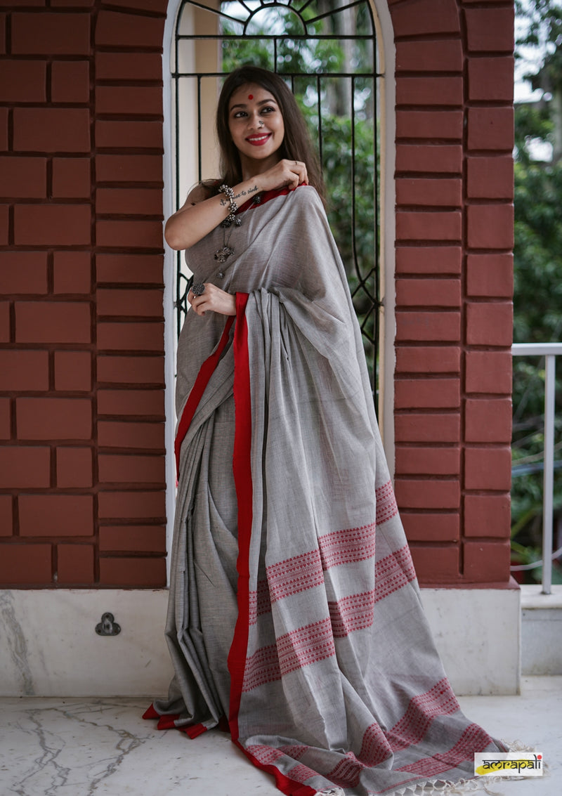 Handloom Cotton with Dual Striped Woven Palla