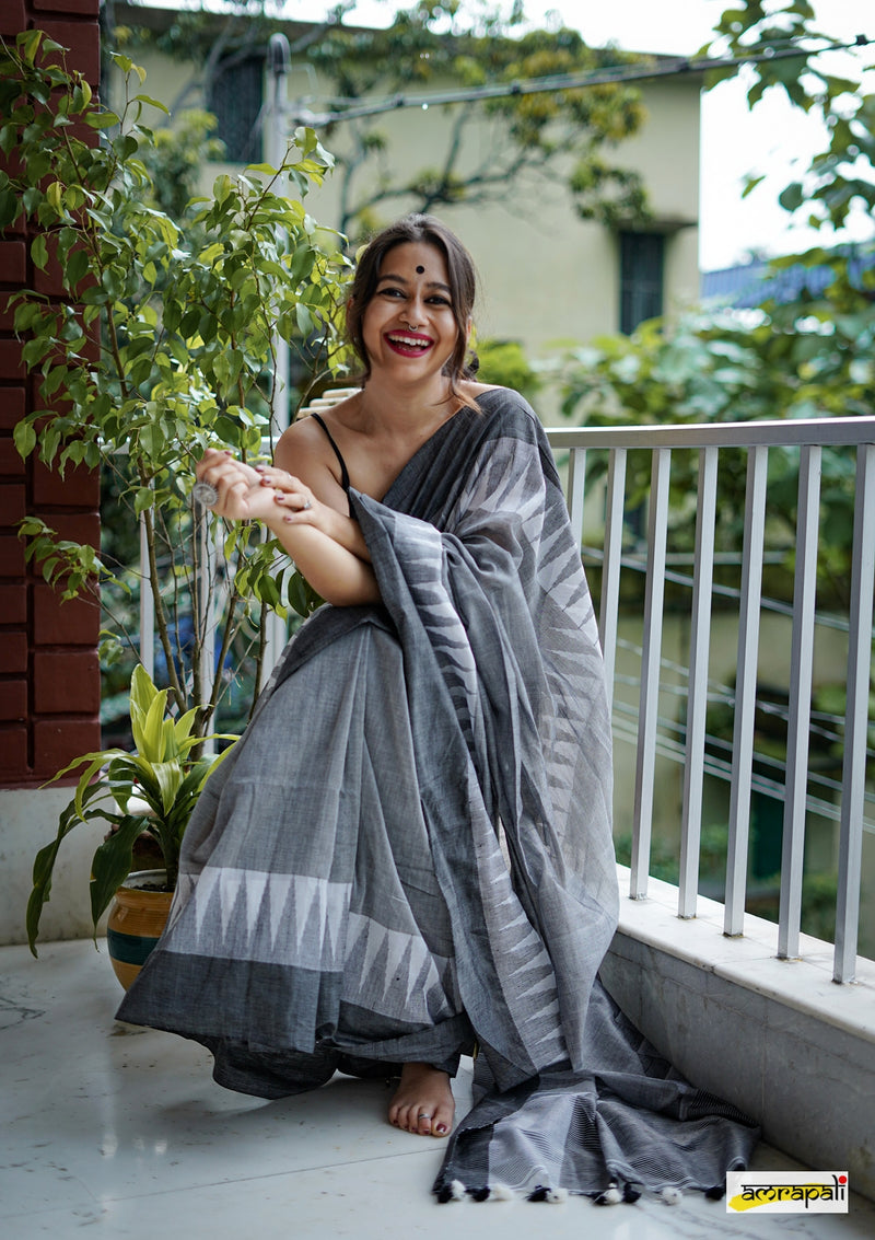 Pure Handloom Cotton with Temple Border