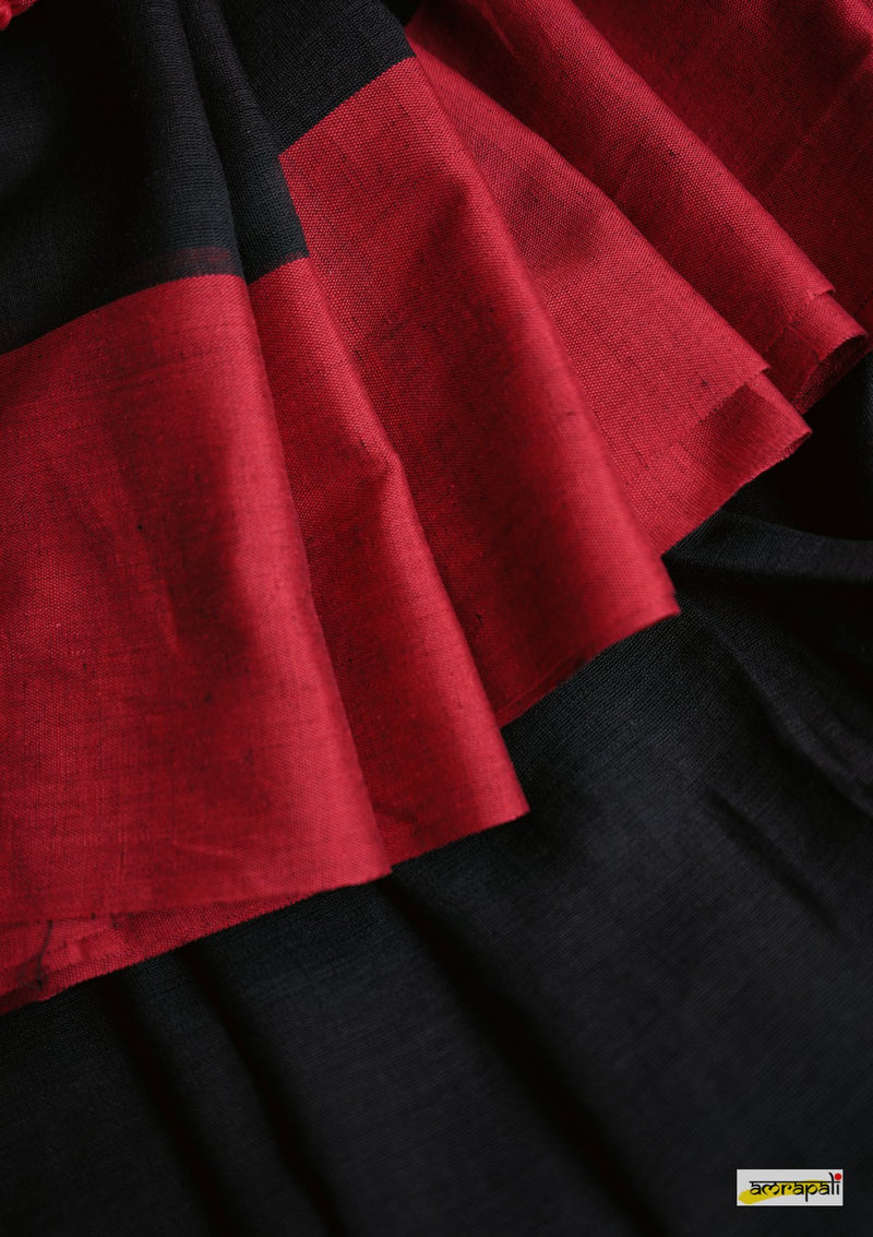 Black Handloom Cotton with Tassels
