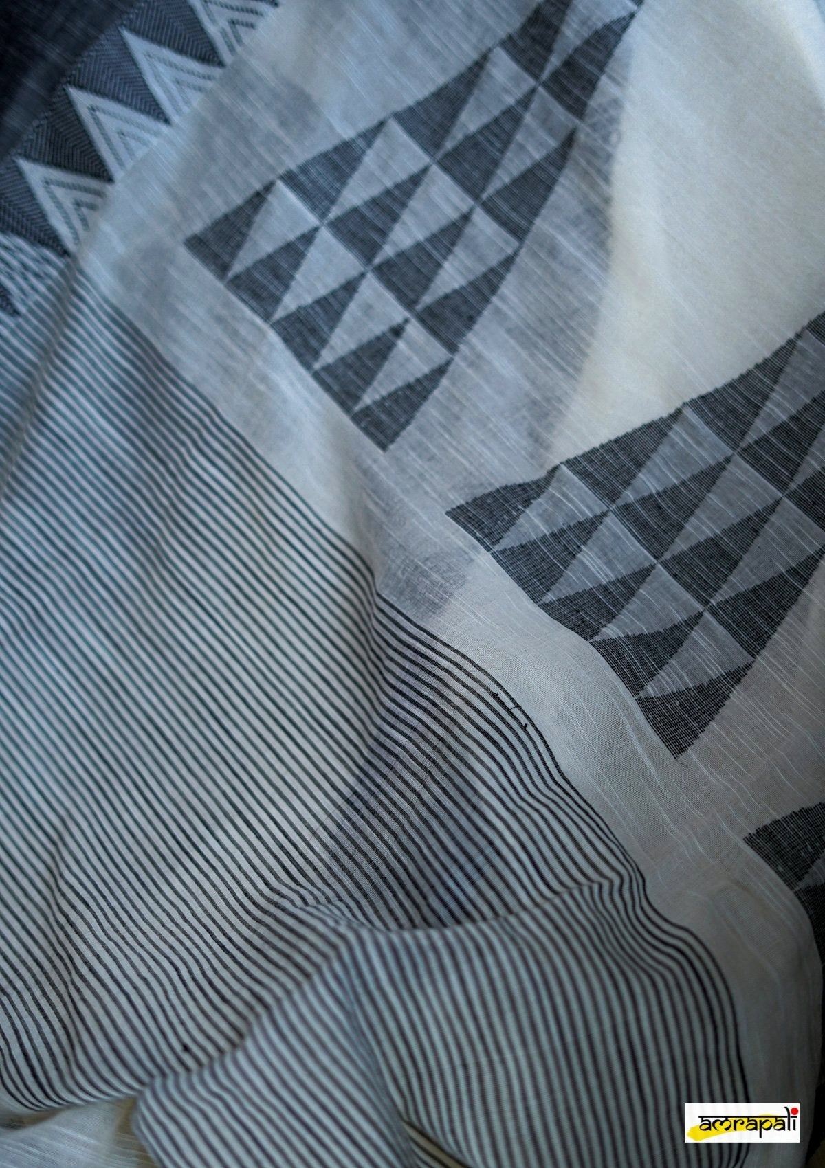 Blue - Phulia Jamdani Buti Pure Handloom Cotton Fabric (Count 84/84) 45