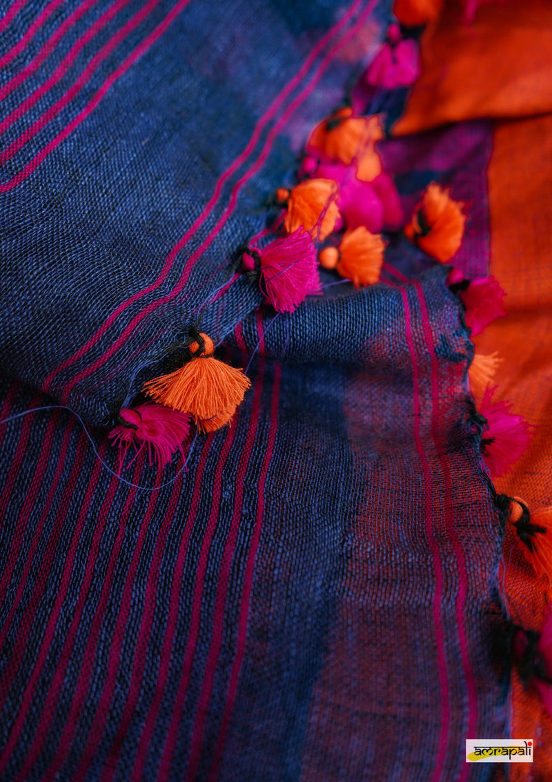 Handwoven Pure Linen with Woven Temple Border