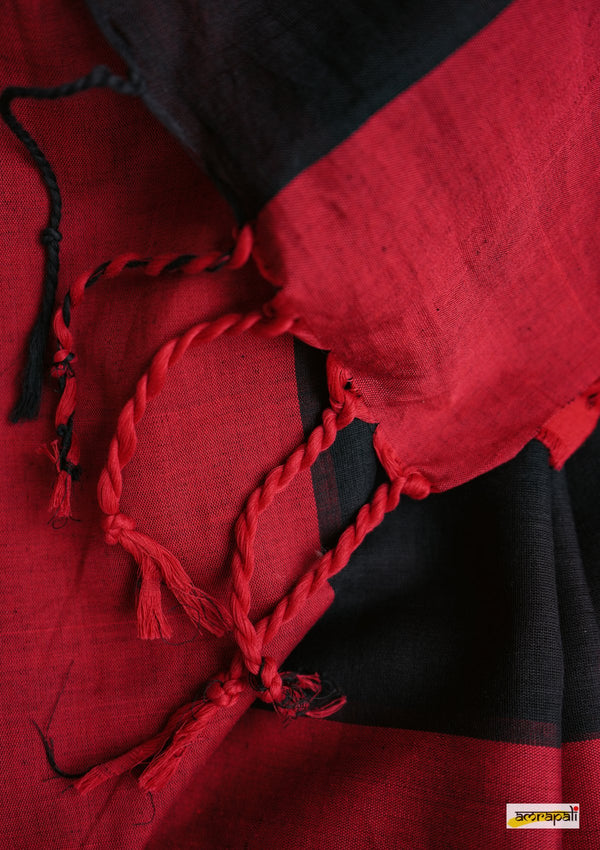 Black Handloom Cotton with Tassels