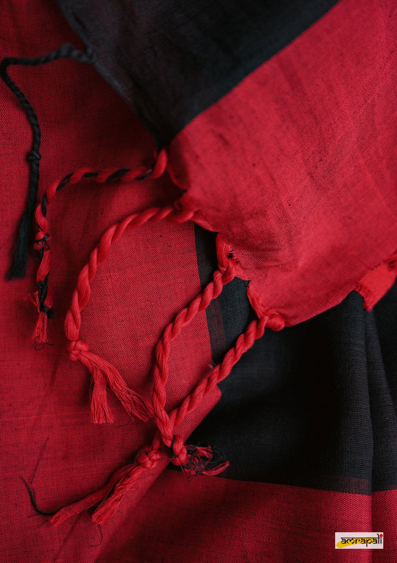 Black Handloom Cotton with Tassels