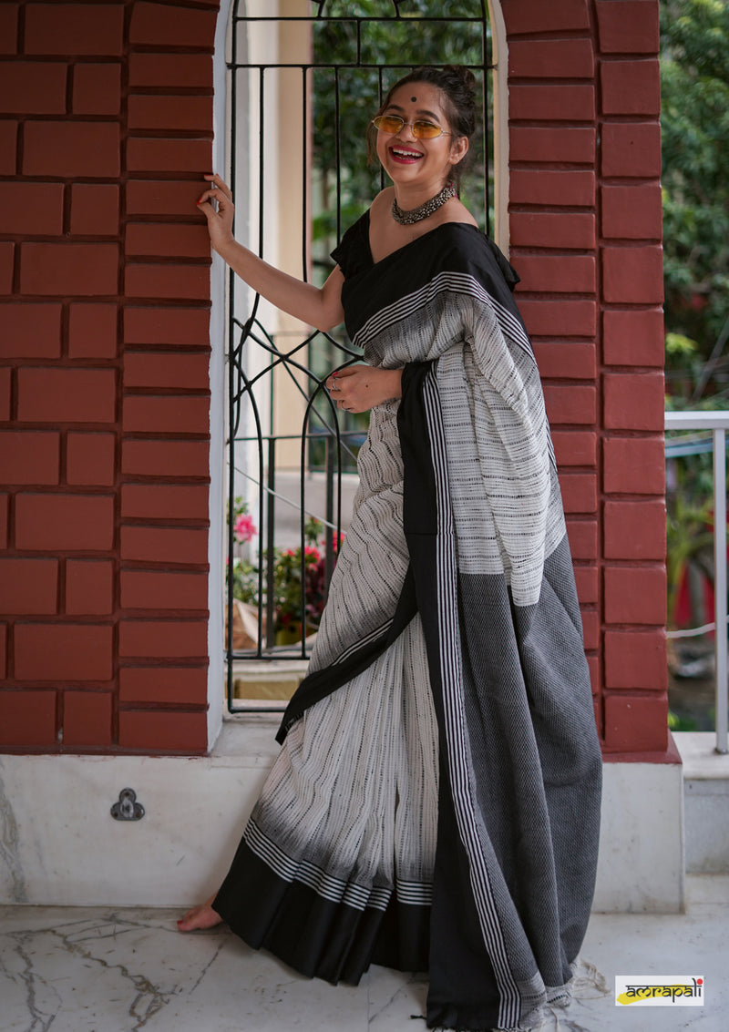 Handloom Pure Cotton with Kantha Inspired Weave