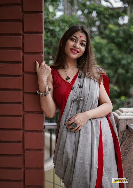 Handloom Cotton with Dual Striped Woven Palla – Amrapali Boutique
