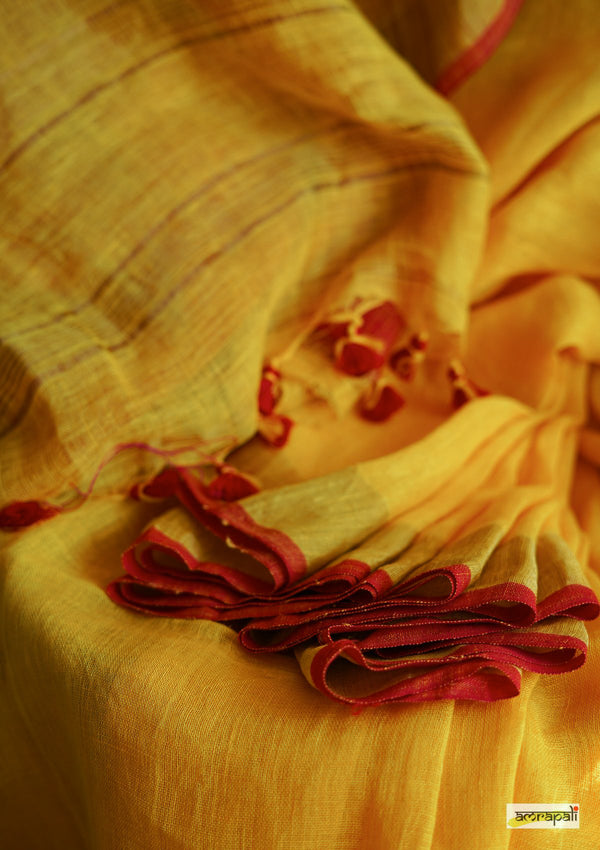 Handwoven Pure Linen with Zari Border