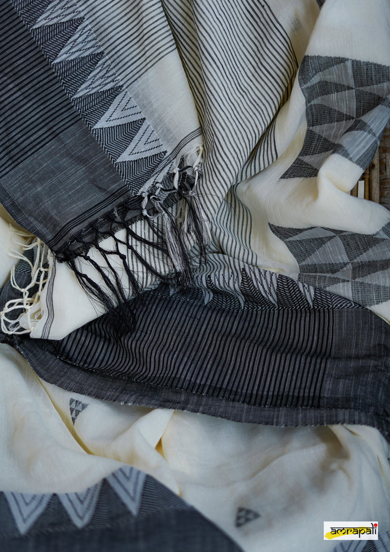 Handloom cotton with jamdani inspired buti