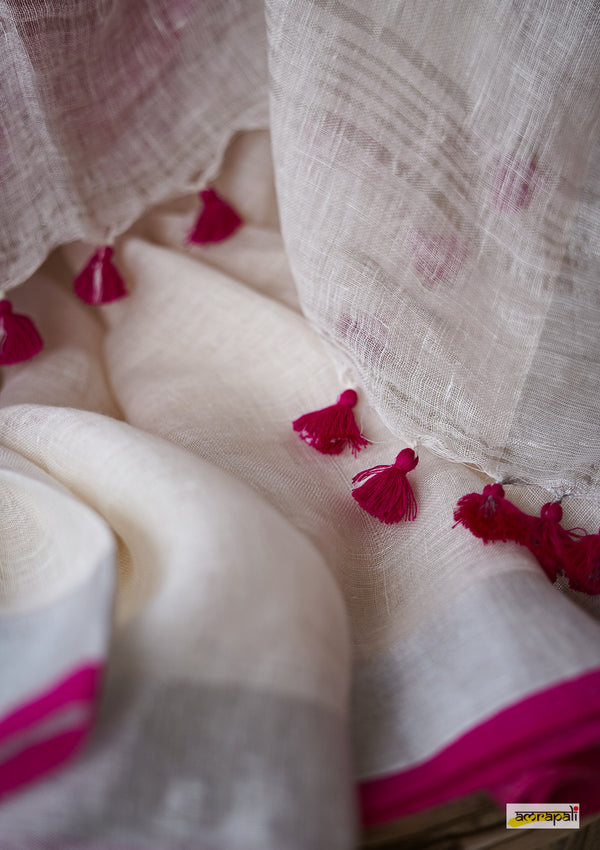 Handwoven Pure Linen with Zari Border