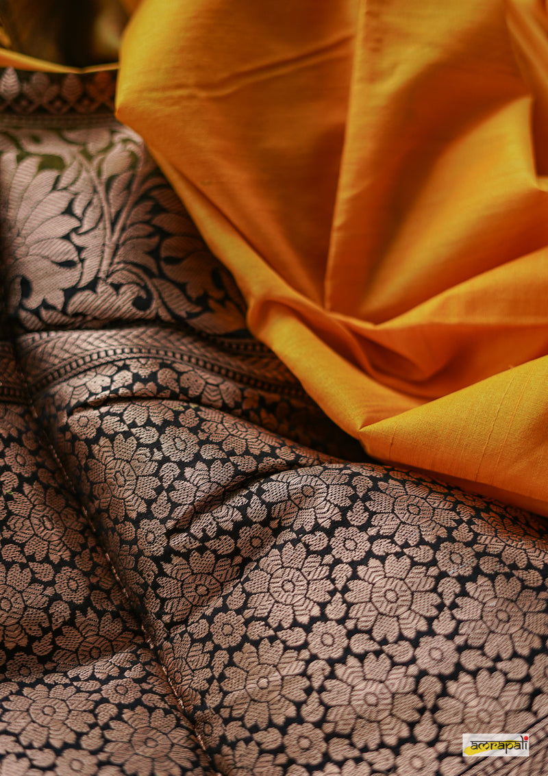 Handwoven Yellow Pure Tussar Benarasi - Limited Edition