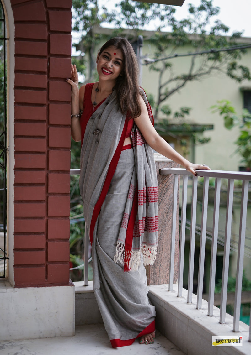 Handloom Cotton with Dual Striped Woven Palla