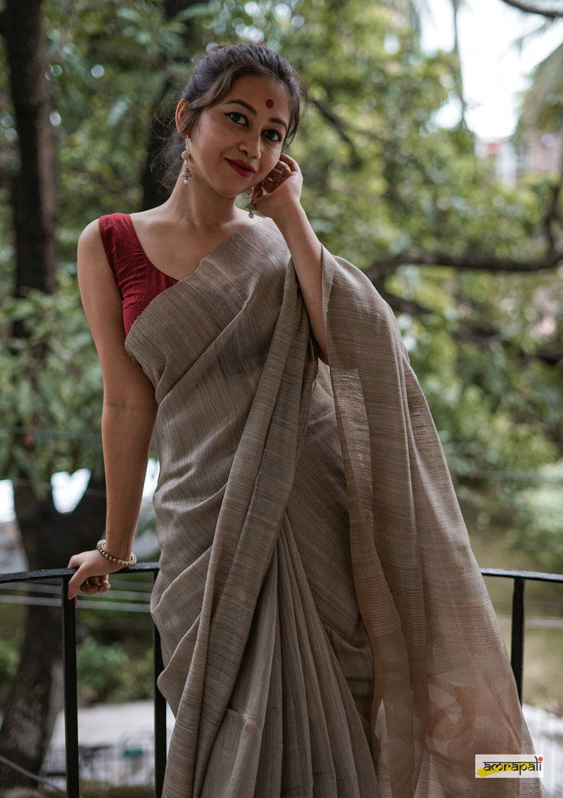 Handwoven Pure Matka with Jamdani Woven Butas