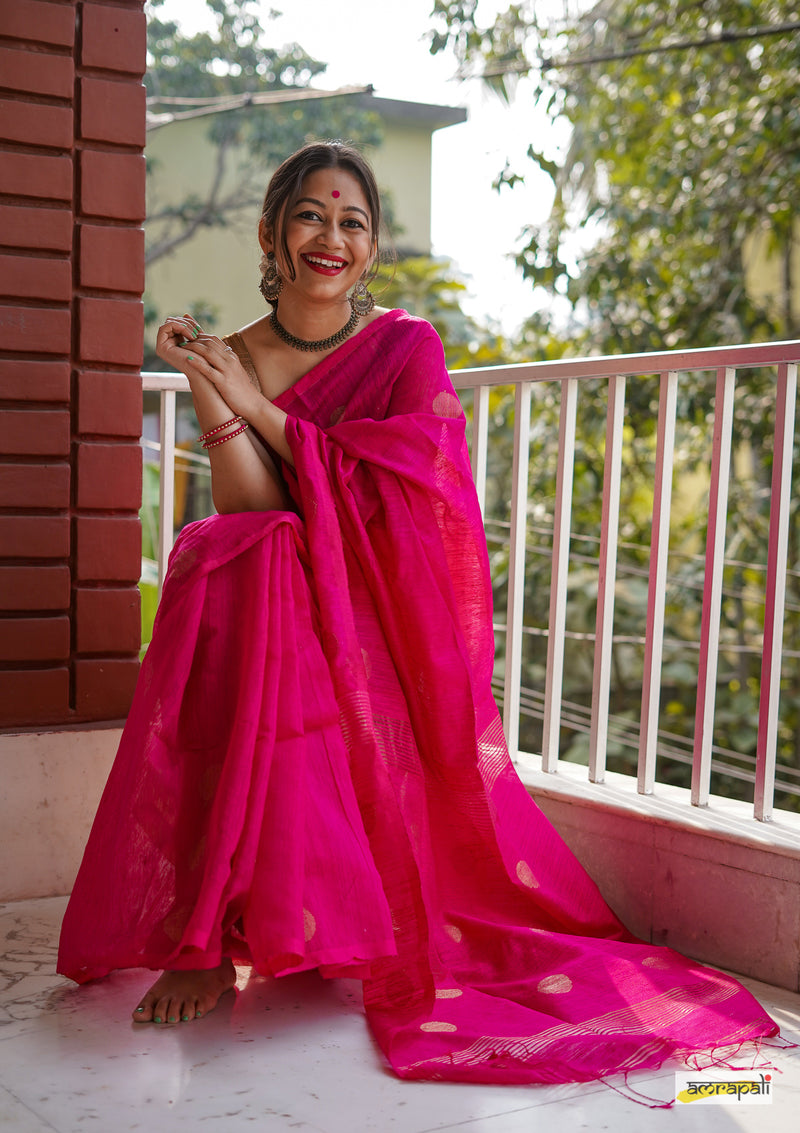 Matka Resham with golden zari polka butis