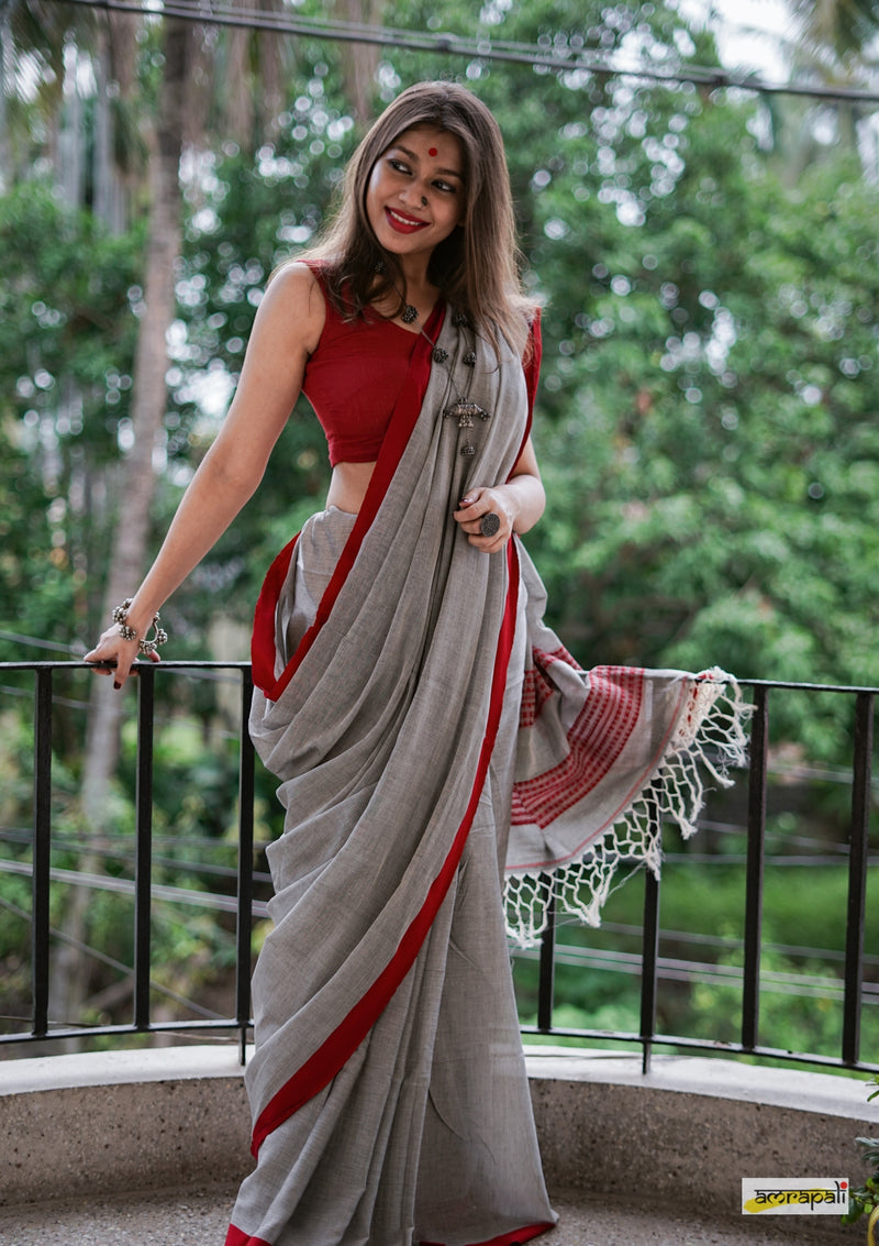 Handloom Cotton with Dual Striped Woven Palla