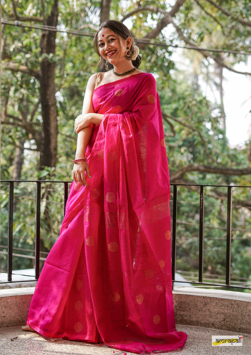 Matka Resham with golden zari polka butis