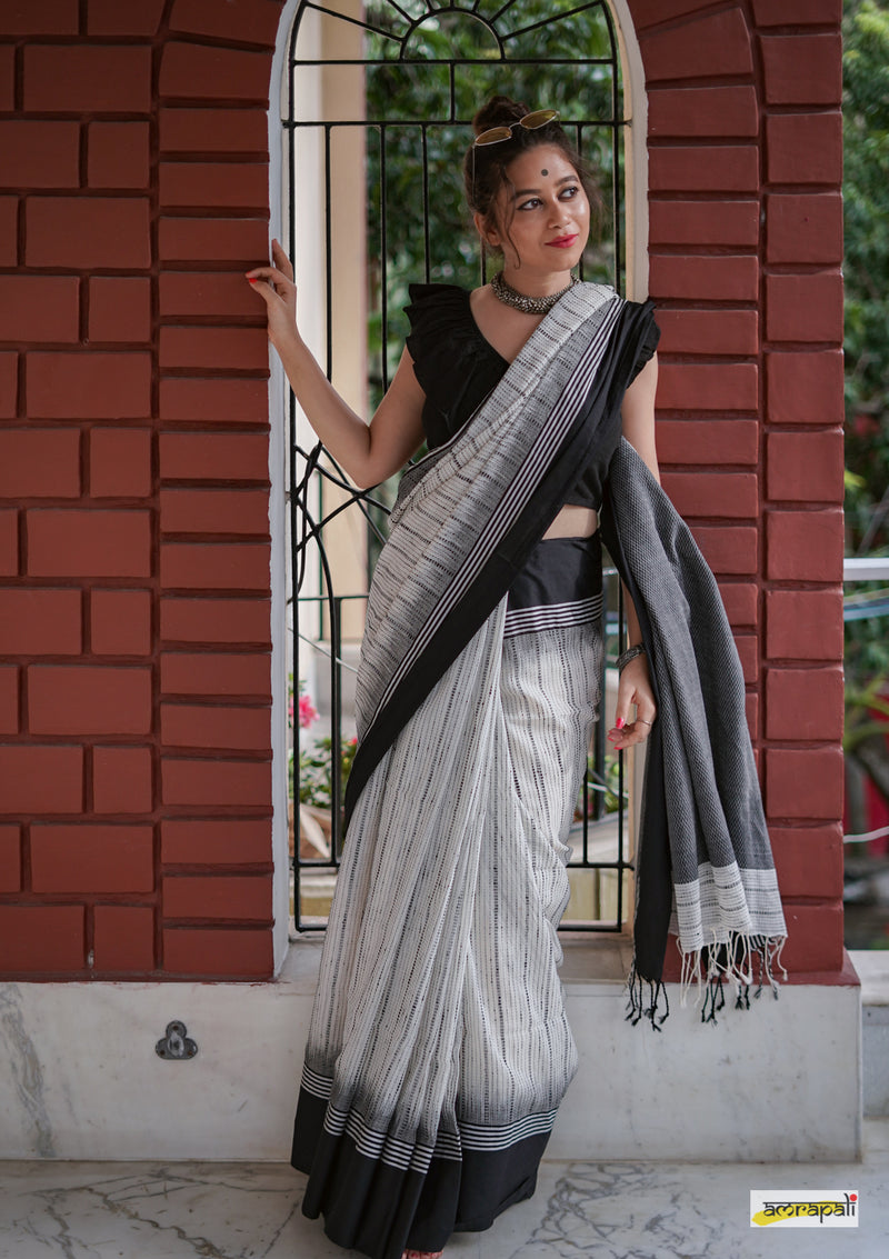 Handloom Pure Cotton with Kantha Inspired Weave