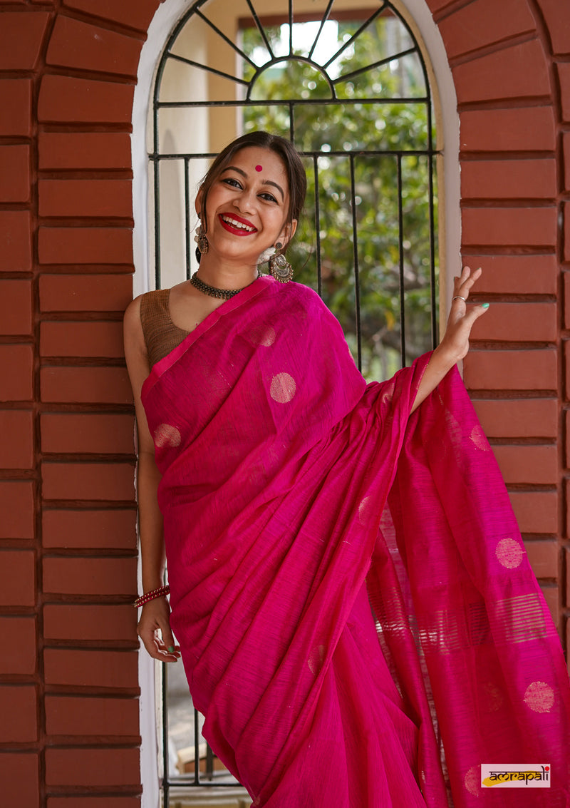 Matka Resham with golden zari polka butis