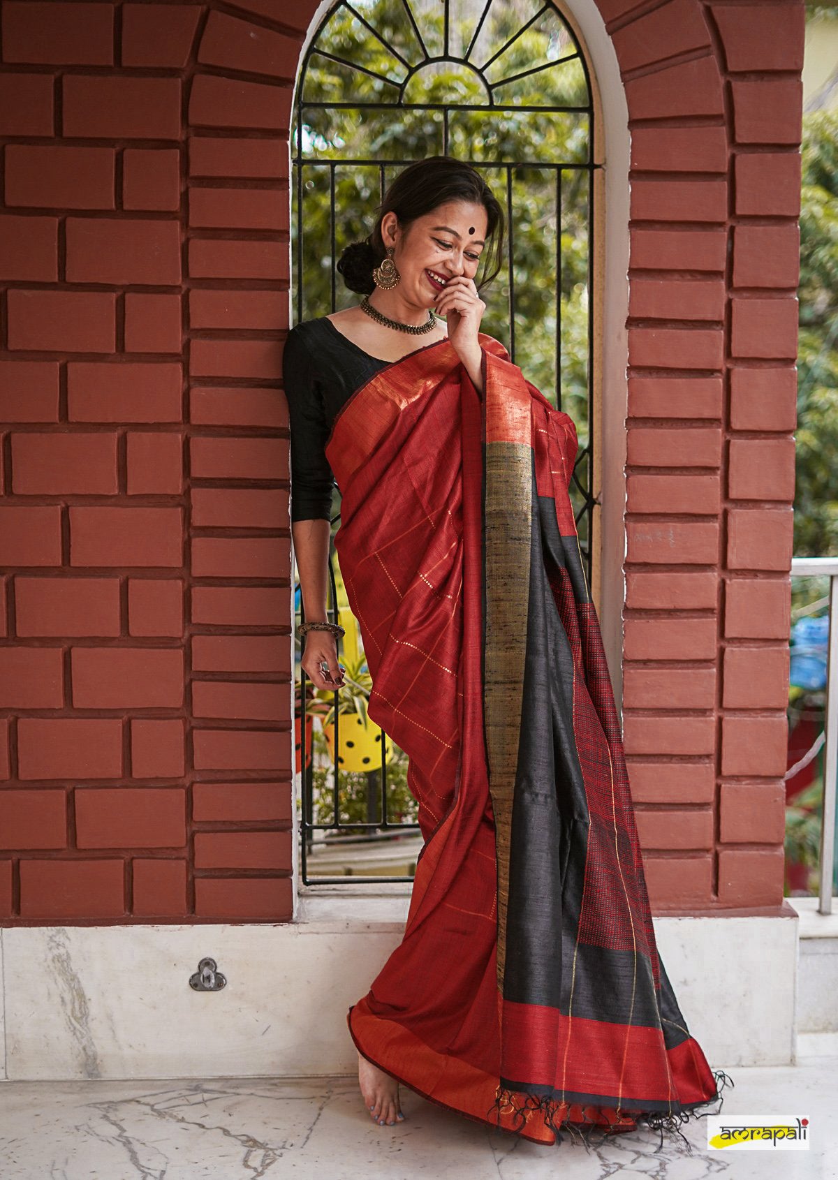 Dupion Silk Gold Zari Stripe Potli - Green main image 1