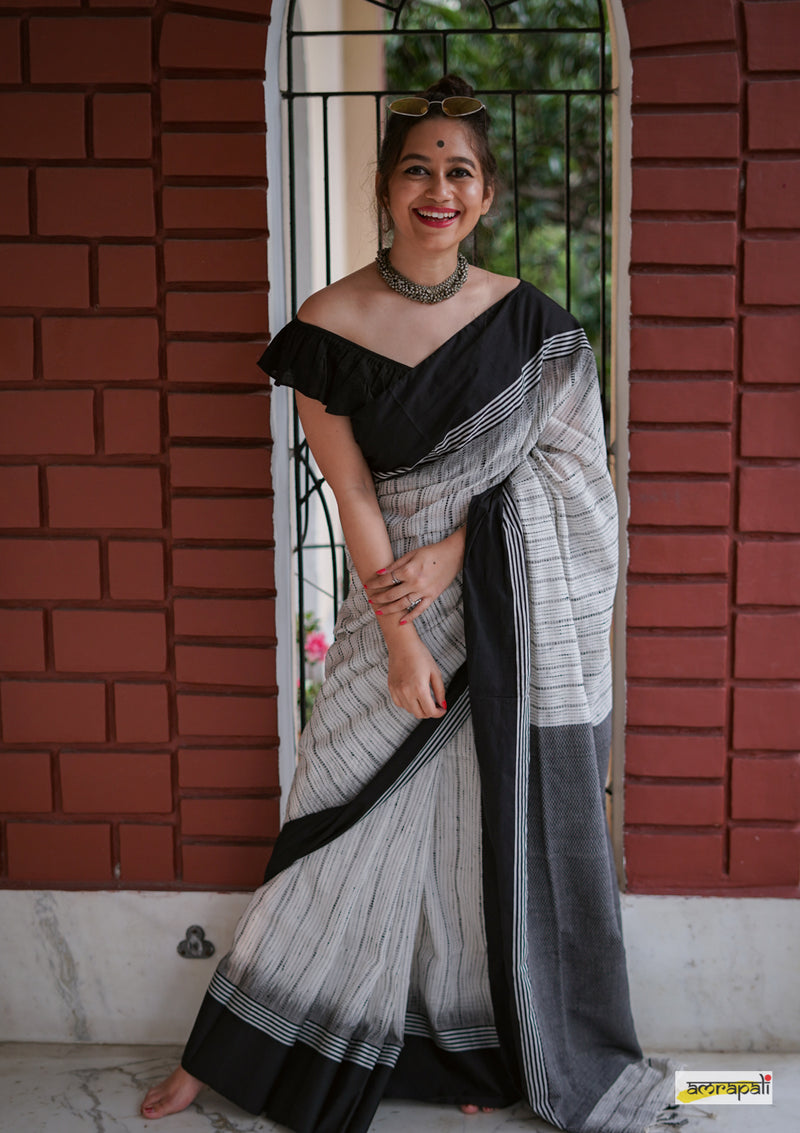 Handloom Pure Cotton with Kantha Inspired Weave
