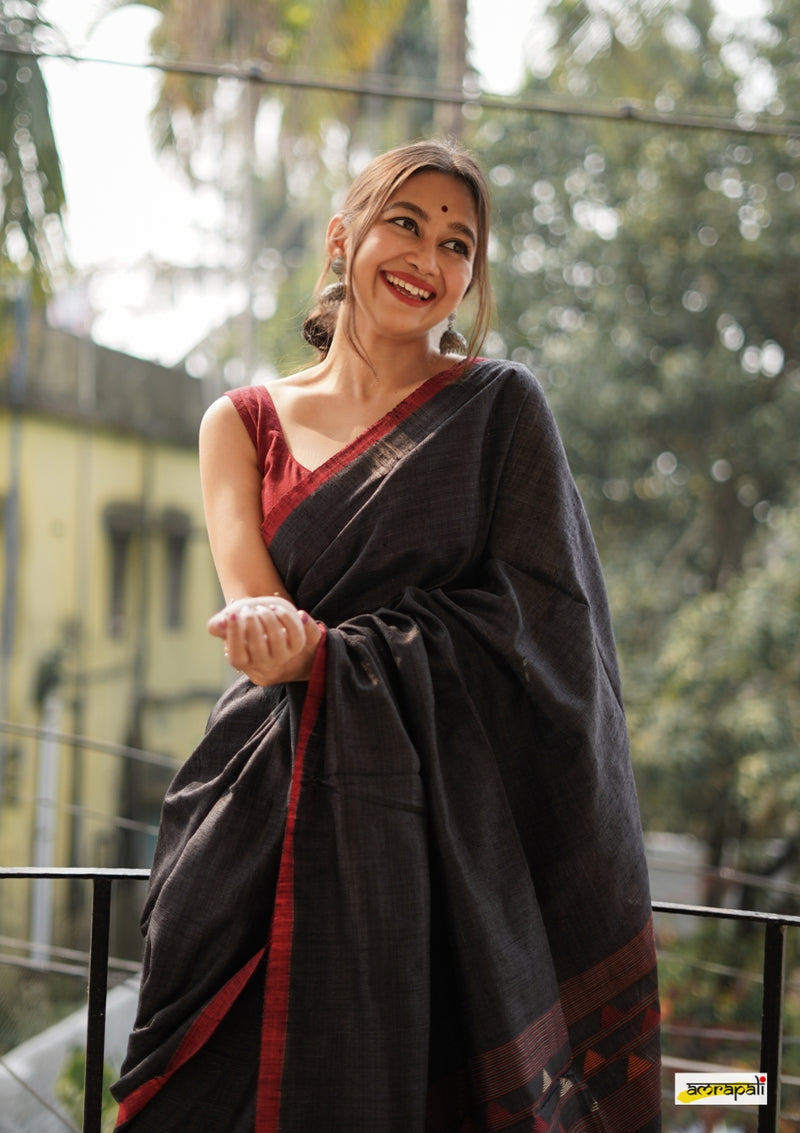 Handwoven Matka Tussar with Spun Silk Palla