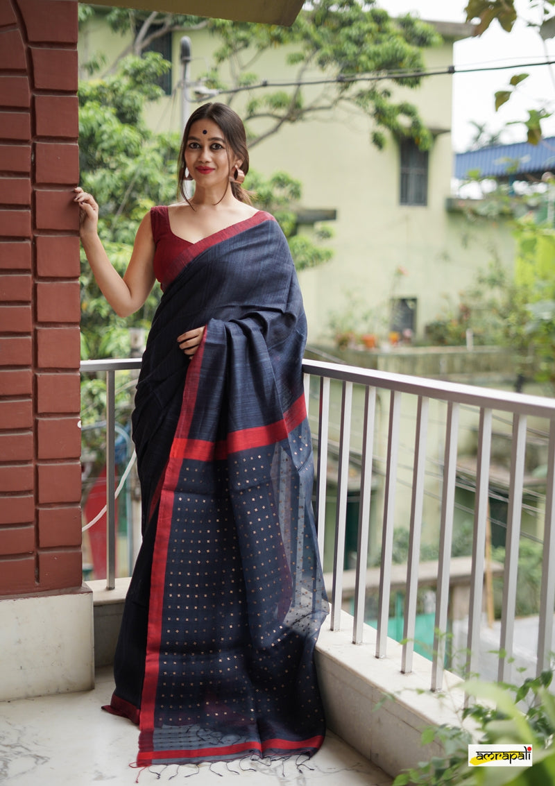 Handwoven Pure Matka with Woven Gold Sequins – Amrapali Boutique