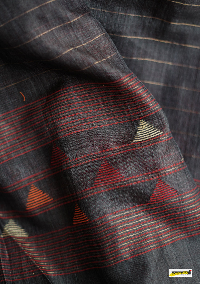Handwoven Matka Tussar with Spun Silk Palla
