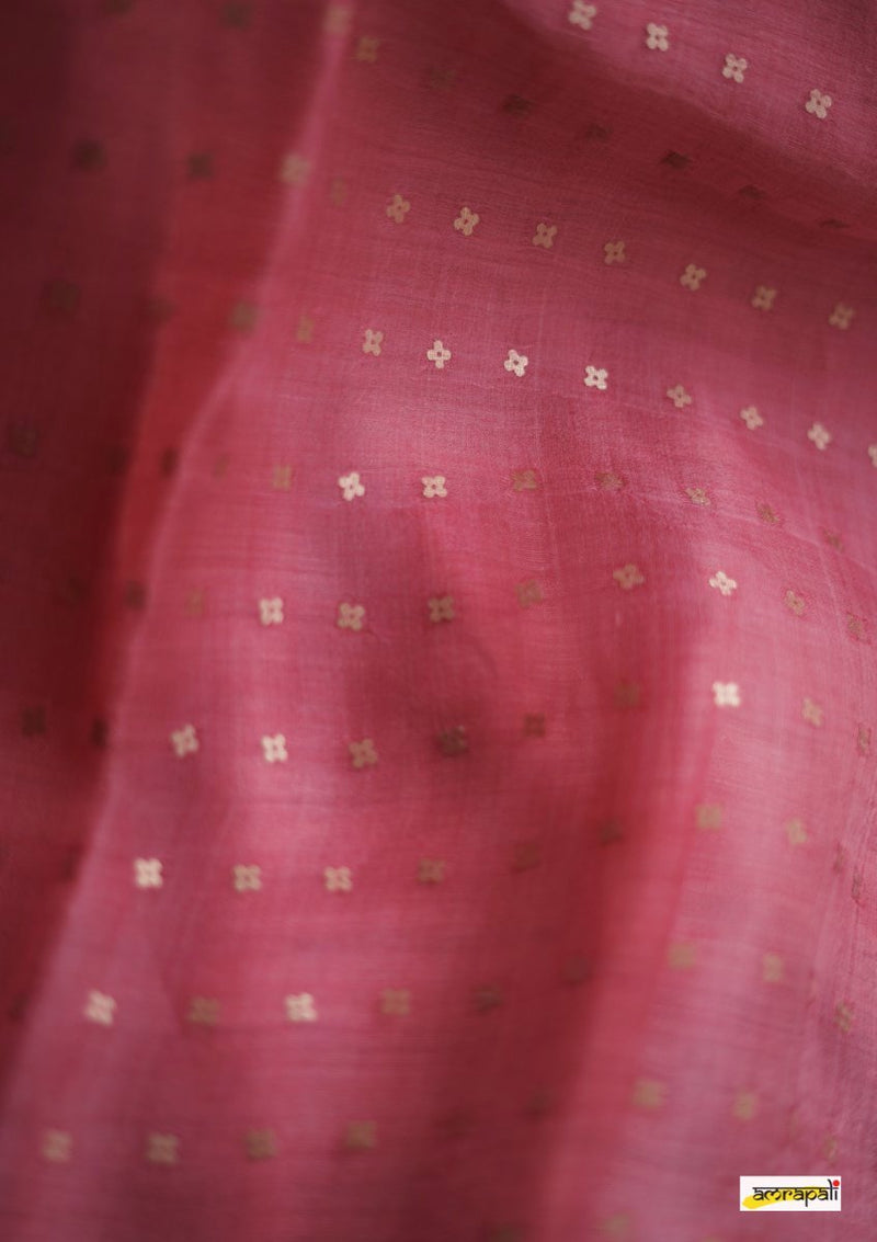 Handwoven Pure Matka with Woven Gold Sequins