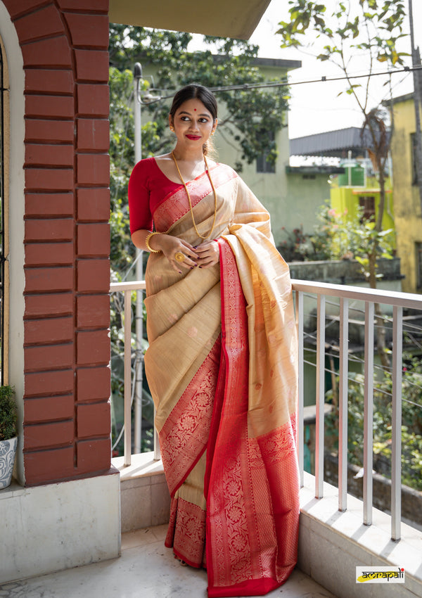 Handloom Pure Tussar Benarasi - Limited Edition